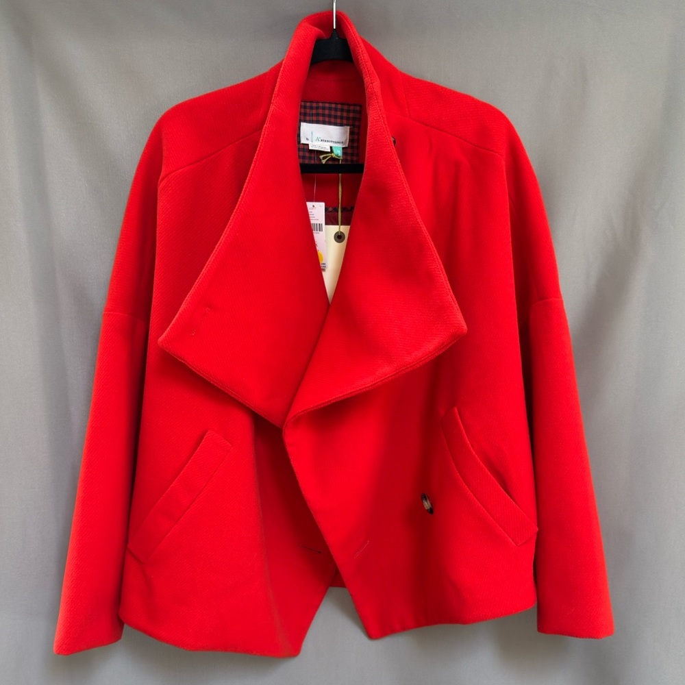 NWT Anthropologie Peacoat Plus Size 1X, Red, Relaxed Fit Oversized Boho Colorful - Picture 14 of 15